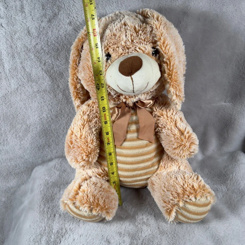 Hug‎ & Luv Tan Striped Belly Bunny Rabbit Plush Stuffed Animal 15 inch Floppy